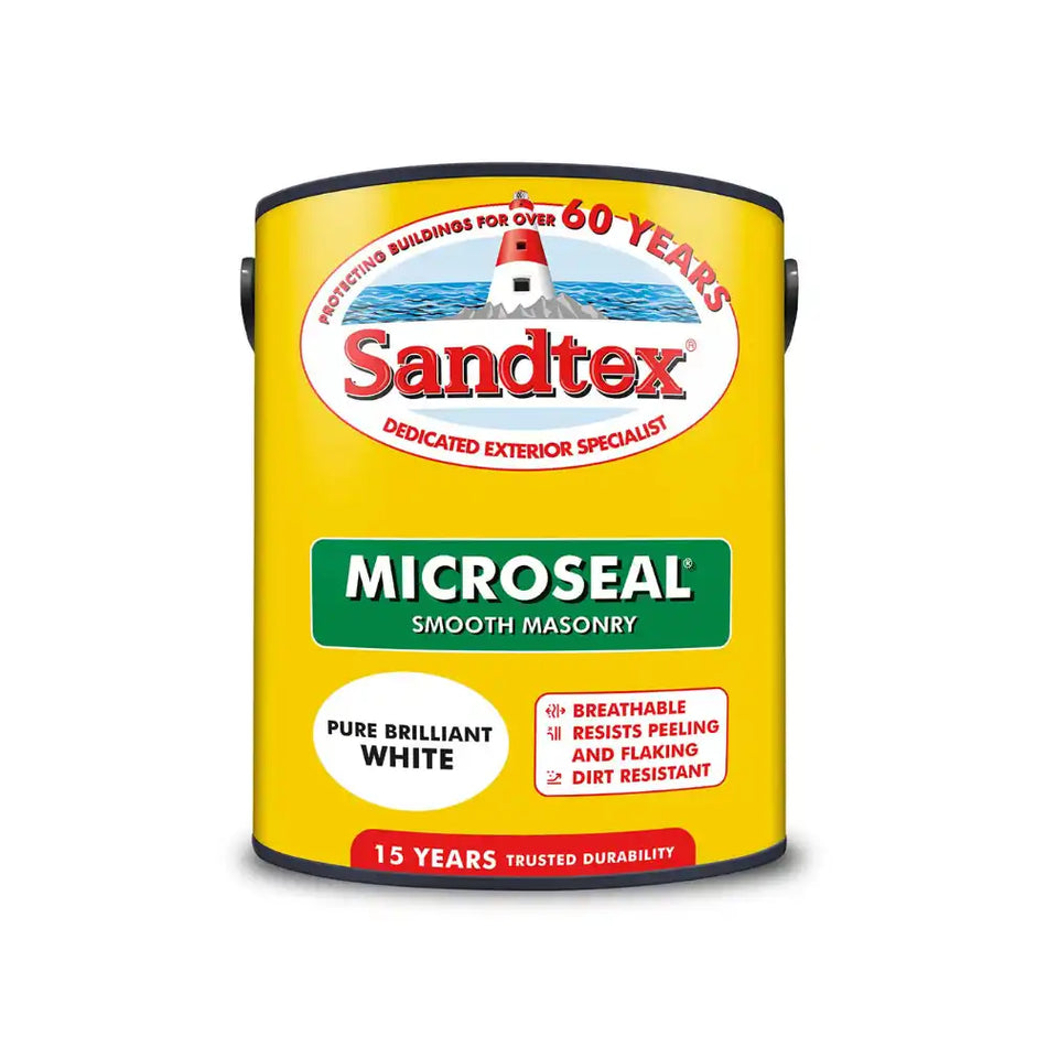 Sandtex - Microseal Smooth Masonry - Brilliant White - 2.5 L