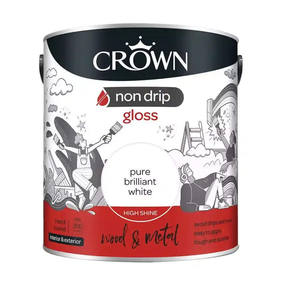 Crown - Non Drip - Gloss - Brilliant White - 2.5 L