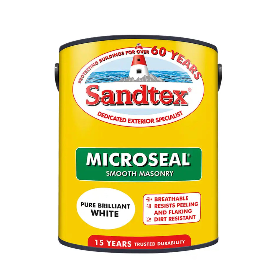 Sandtex - Smooth Masonry Paint - Brilliant White - 1 L