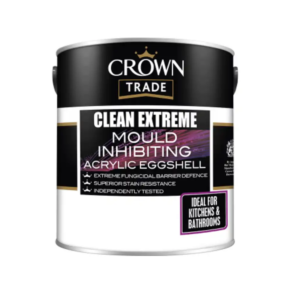 Crown Trade - Clean Extreme Mould Inhibiting - Acrylic Eggshell - 2.5 L