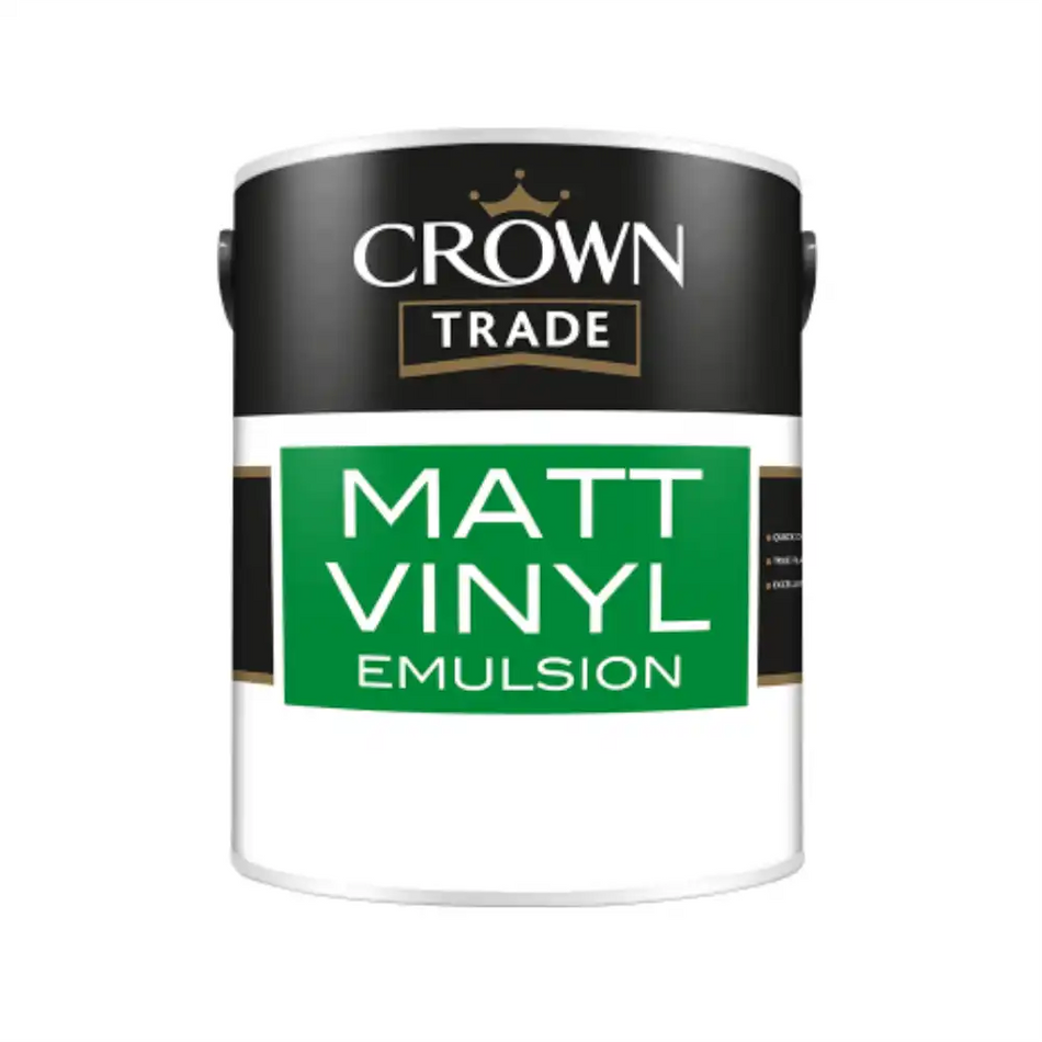 Crown Trade - Matt Vinyl Emulsion - White - 5 L