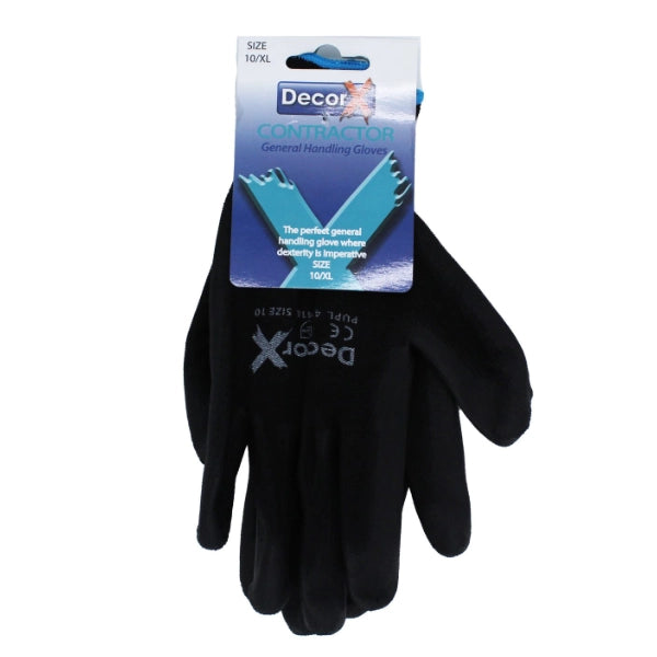 DecorX Black Decorators Gloves Size 10