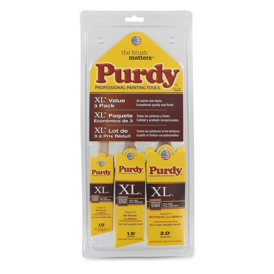 Purdy XL Glide Elite Paint Brush Set – 1", 1.5", 2" (Boxed Set)
