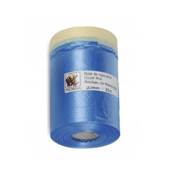Indasa Blue Cover Roll - Pre-Taped Masking Film (25m Rolls)