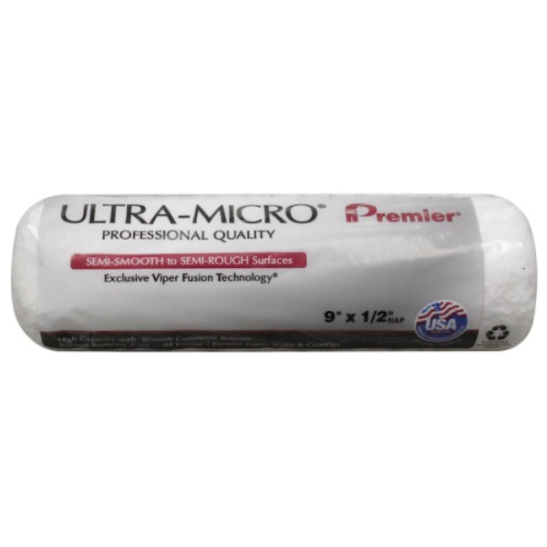 Premier Ultra-Micro 9" Roller Sleeve – ½" (13 mm) Nap Smooth Finish
