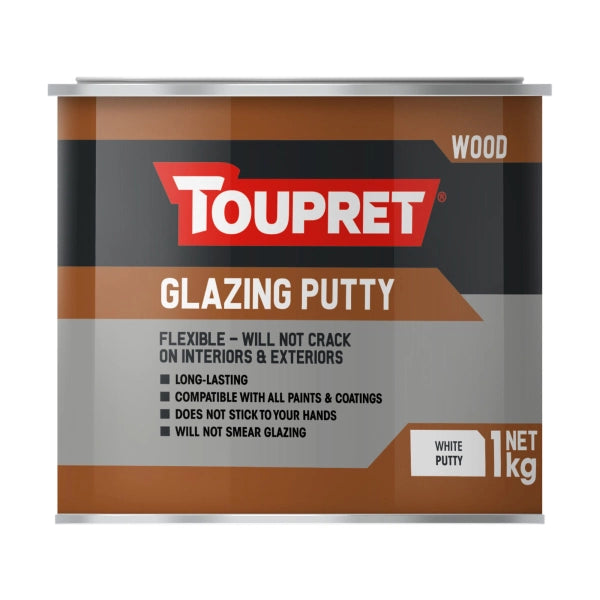 Toupret Glazing Putty White (Int/Ext) 1KG – Flexible Window Repair ...