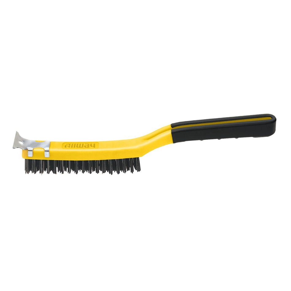 Allway 0.75 x 6 inch Soft Grip Wire Brush with Scraper