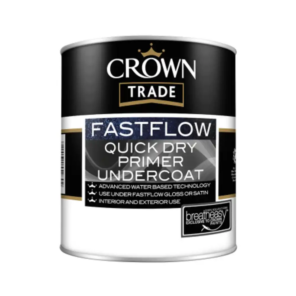 Crown Trade - Fastflow Quick Dry - Primer Undercoat - Dark Grey - 1 L