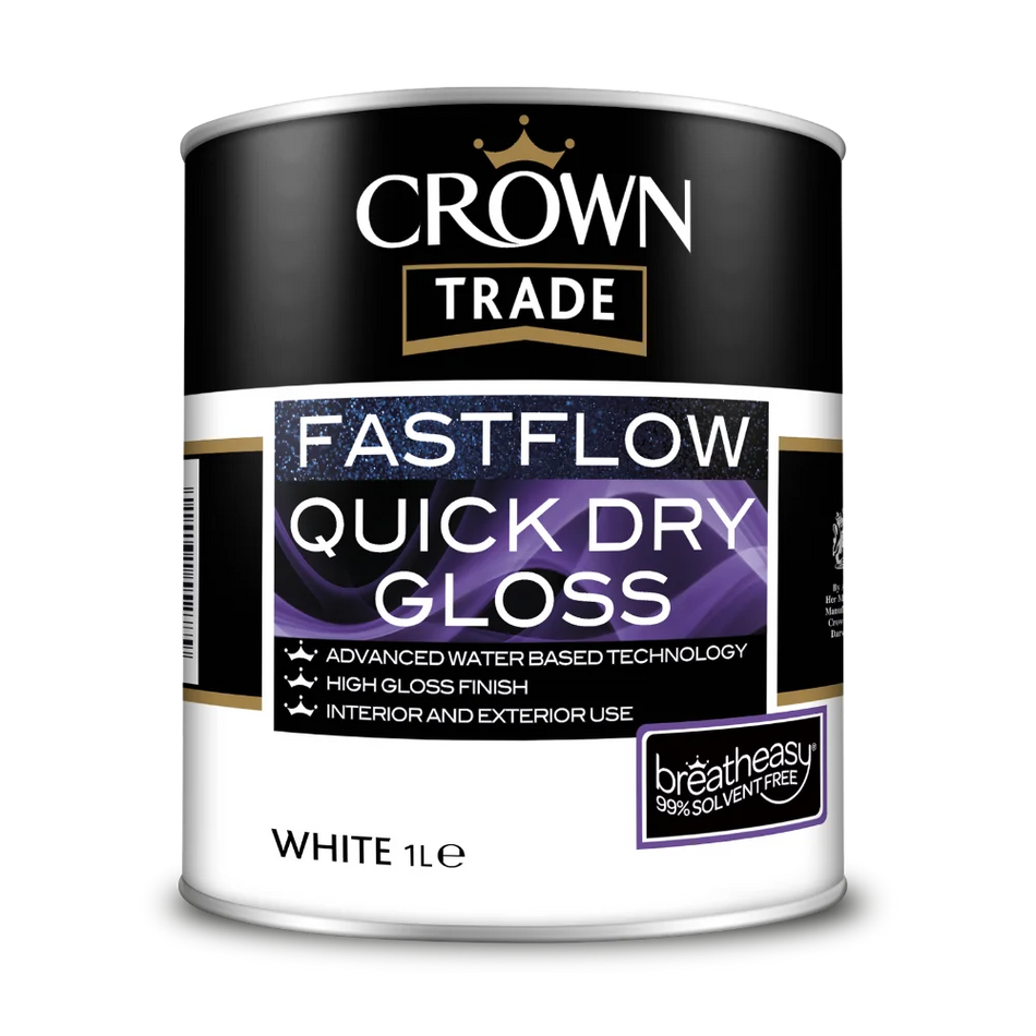 Crown Trade Fastflow Quick Dry Gloss White 1L