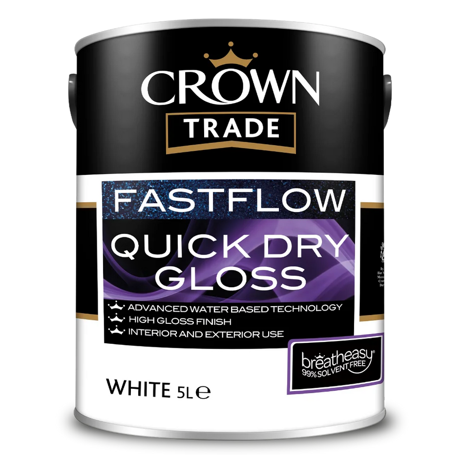 Crown Trade Fastflow Quick Dry Gloss White 5L