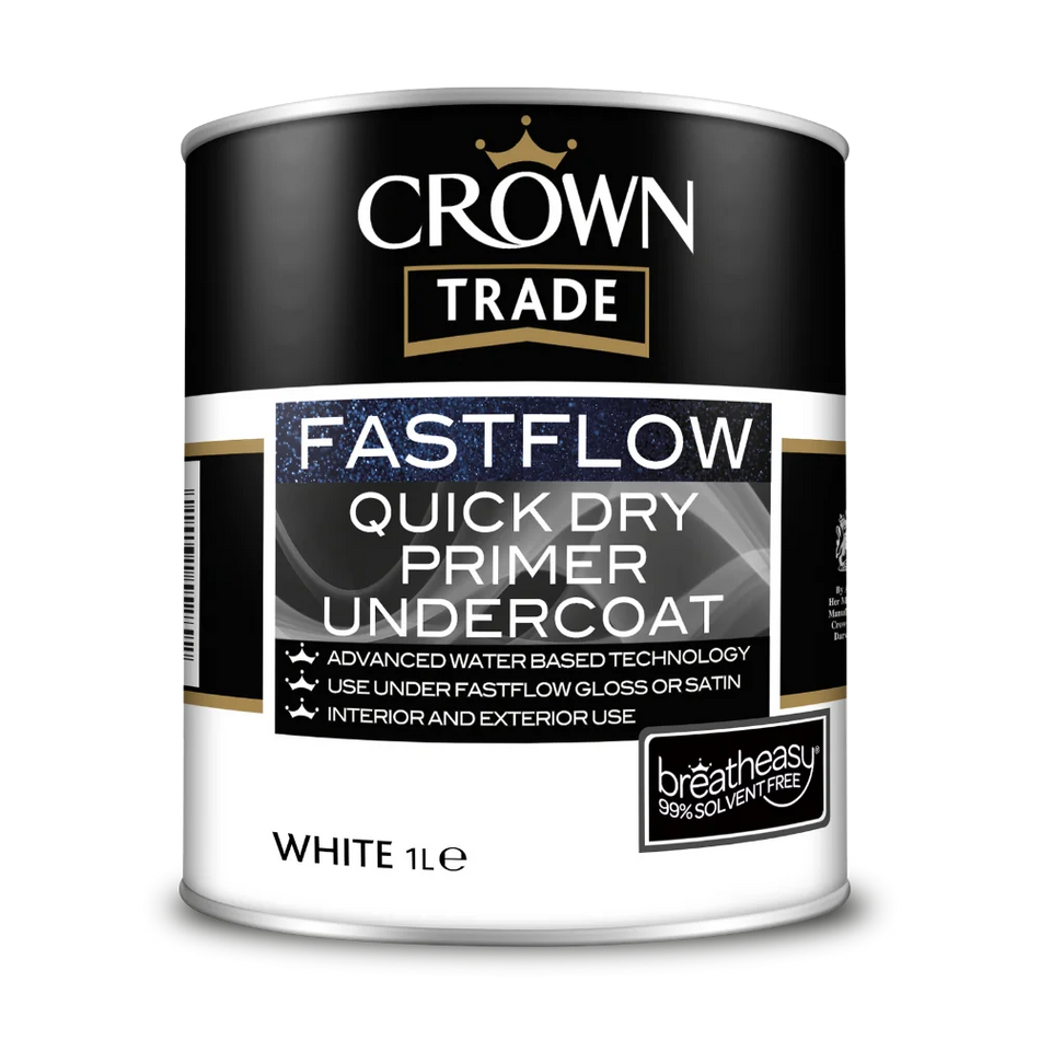 Crown Trade Fastflow Quick Dry Primer Undercoat White 1L