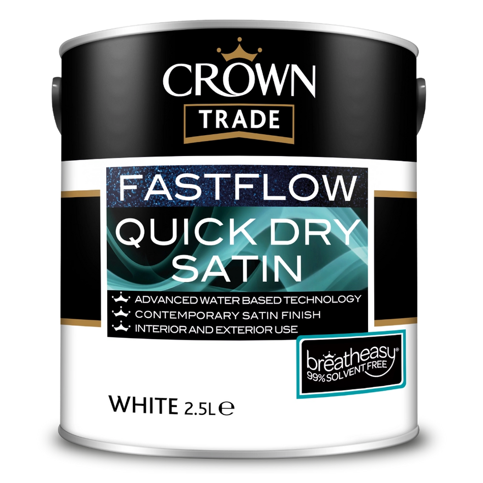 Crown Trade Fastflow Quick Dry Satin White 2.5L