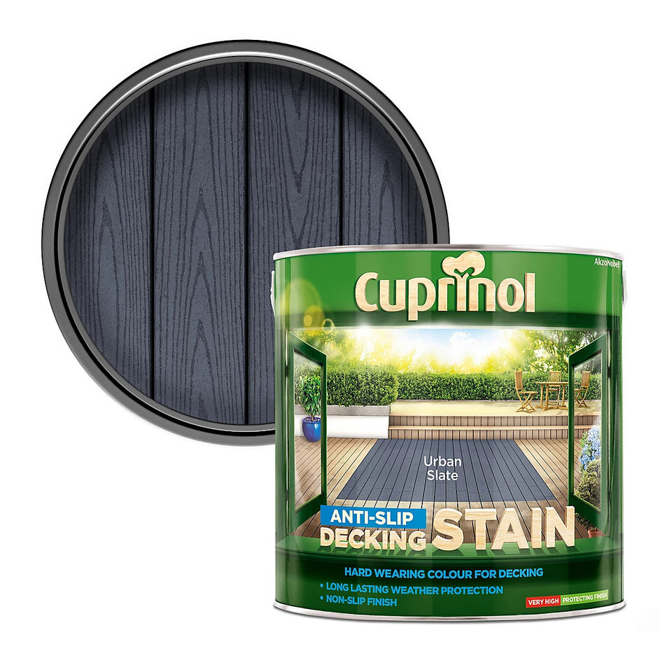 Cuprinol Anti-Slip Decking Stain Urban Slate 2.5L