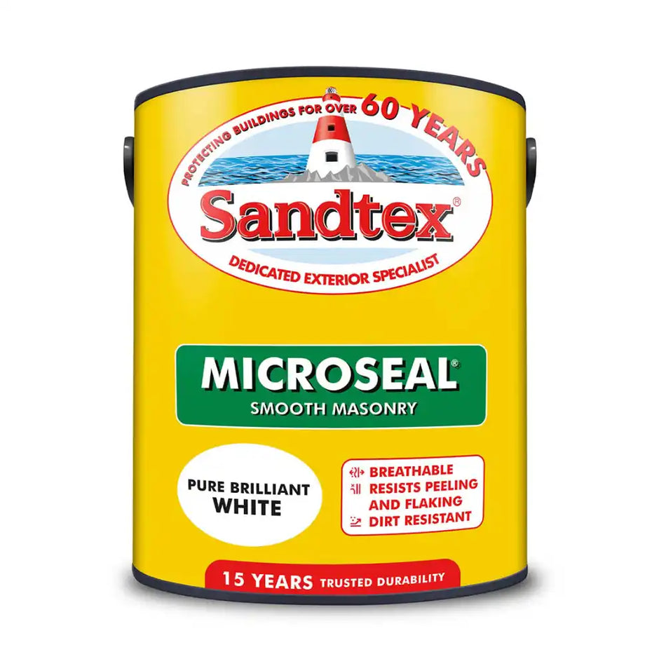 Sandtex - Microseal Smooth Masonry - Brilliant White - 5 L