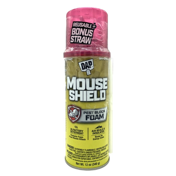 DAP Mouseshield Foam can – pest-resistant expanding foam sealant for gaps and cracks