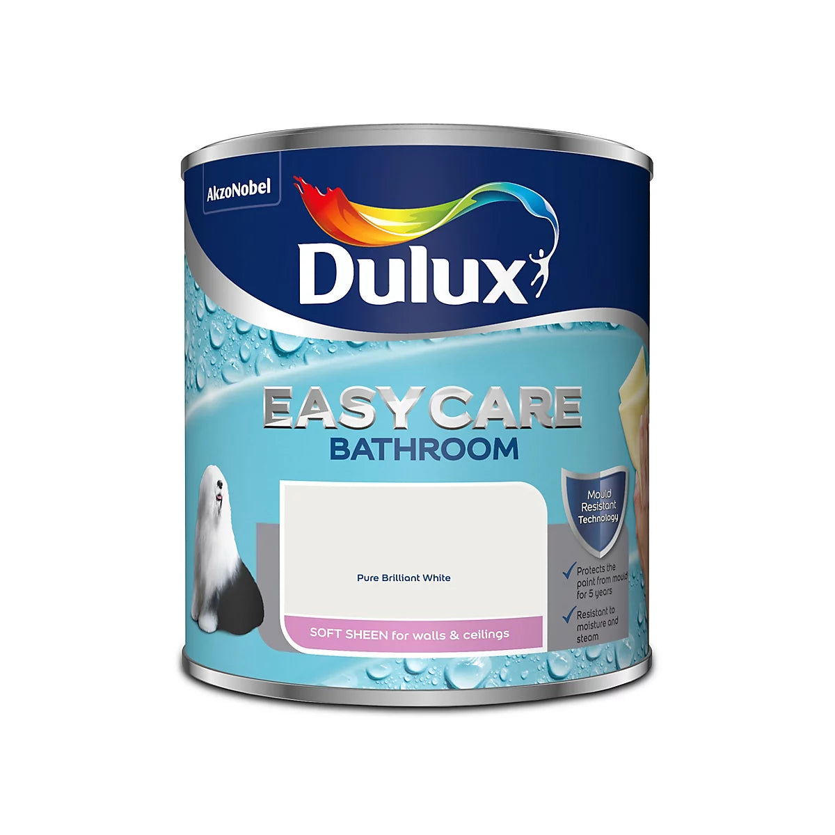 Dulux Easycare Bathroom 1l paint can on a white background