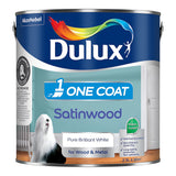 Dulux One Coat Satinwood Pure Brilliant White 2.5l - One coat satinwood wood paint