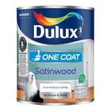 Dulux One Coat Satinwood Pure Brilliant White 750ml - One coat satinwood wood paint