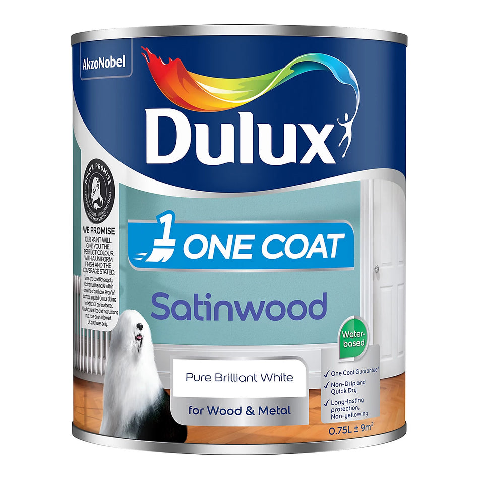 Dulux Retail One Coat Satinwood Pure Brilliant White