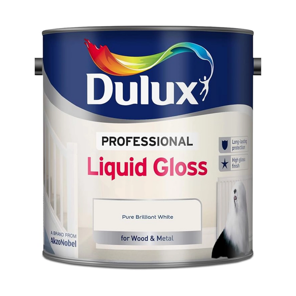 Dulux Professional Liquid Gloss paint can on a white background