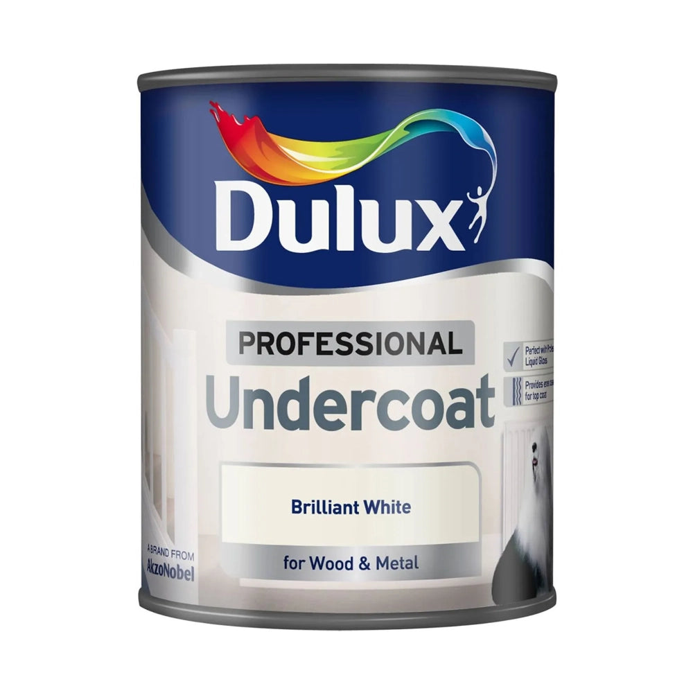 Dulux Professional Undercoat can on a white background