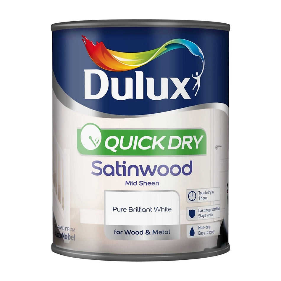 Dulux Retail Quick Dry Satinwood Pure Brilliant White