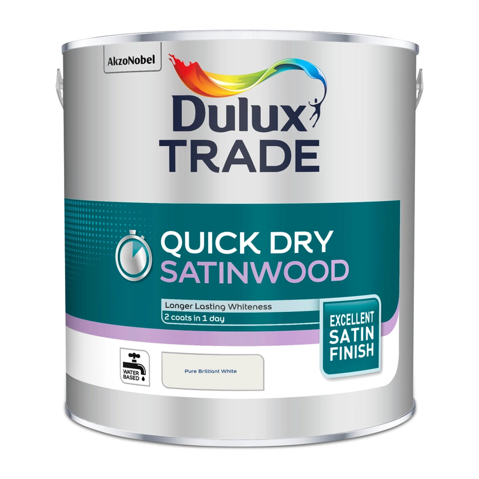 Dulux Trade Quick Dry Satinwood Pure Brilliant White