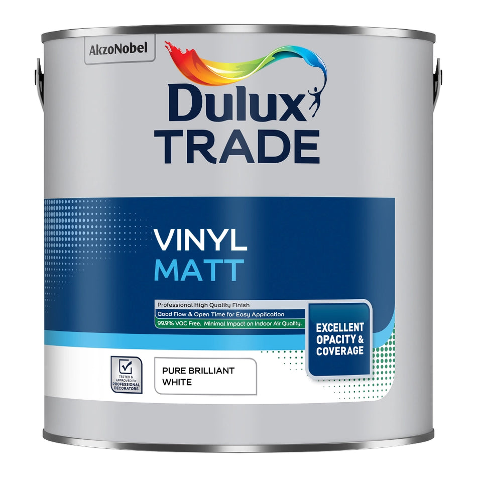 Dulux Trade Vinyl Matt Pure Brilliant White 2.5L