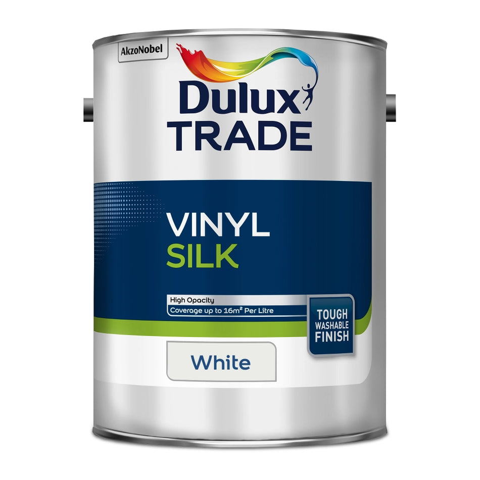Dulux Trade Vinyl Silk White 5L