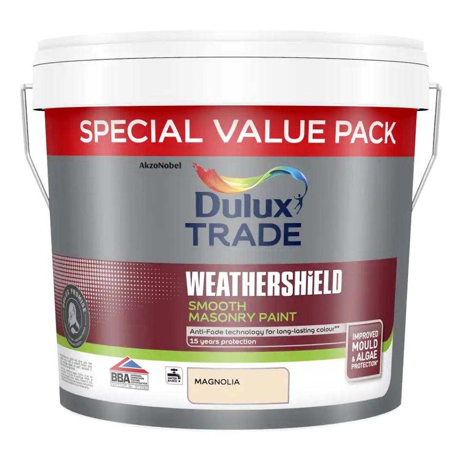 Dulux Trade Weathershield Smooth Magnolia Masonry Paint 7.5L