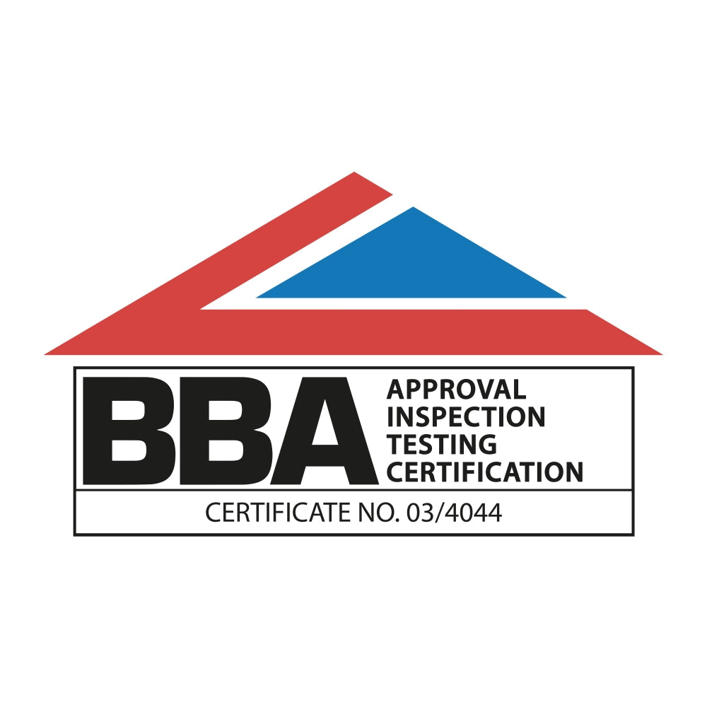 BBA Approval Inspection Testing Certification logo with red and blue roof on a white background