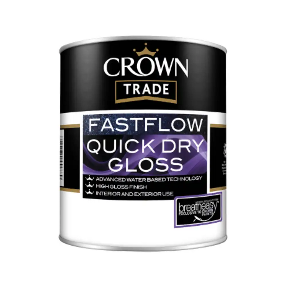 Crown Trade - Fastflow Quick Dry - Gloss - Black - 2.5 L