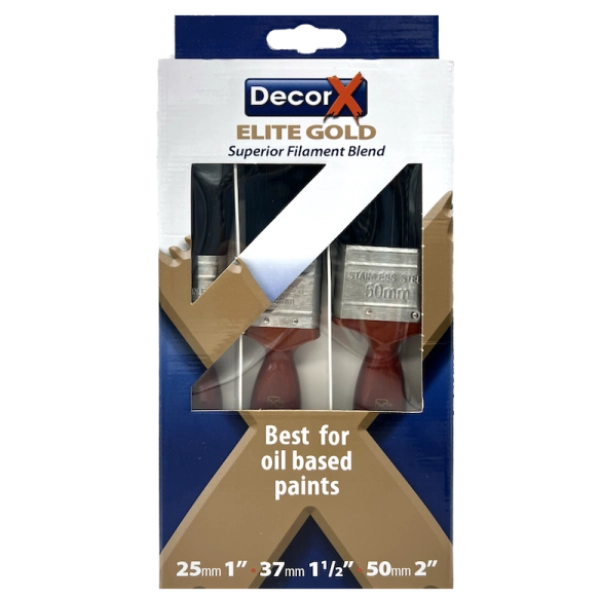 DecorX Elite Gold 1"/1.5"/2" Brush Set