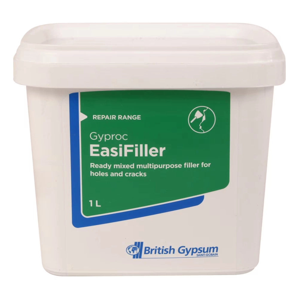 Gyproc EasiFiller container with green label on a white background
