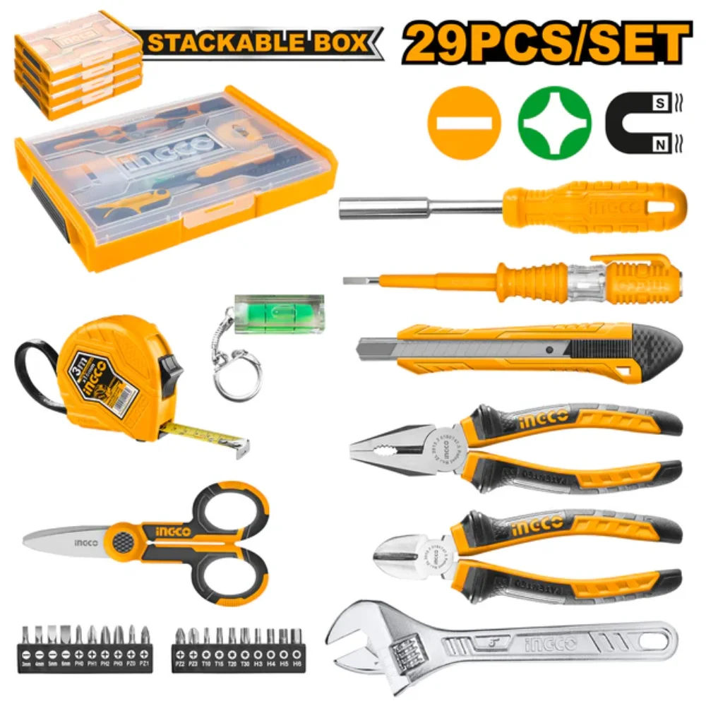 INGCO 29-piece household tool set HKTV01H291 – compact home tool kit in carry case