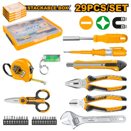 INGCO 29-piece household tool set HKTV01H291 – compact home tool kit in carry case