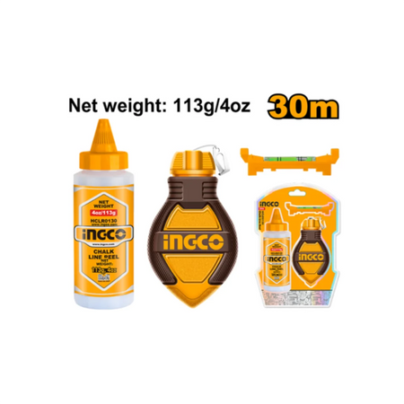 INGCO 30m chalk line reel HCLR0130 – builders chalk line marker with rewind