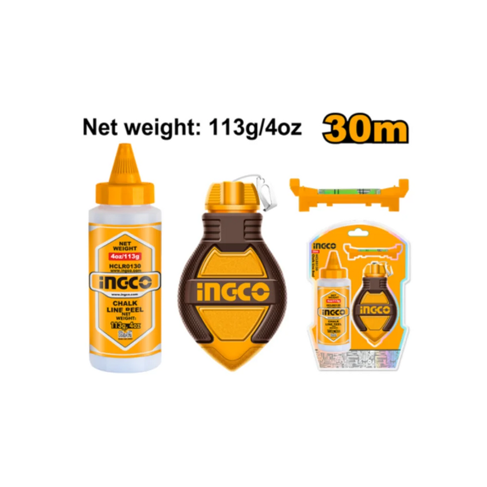 INGCO 30m chalk line reel HCLR0130 – builders chalk line marker with rewind