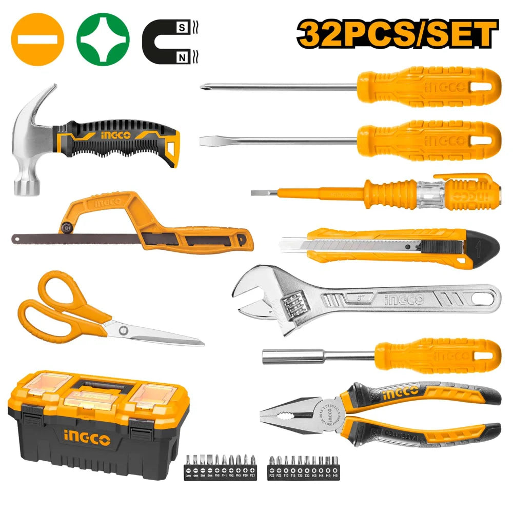INGCO 32-piece hand tool set HKTHP10321 – mixed tool kit with essential hand tools