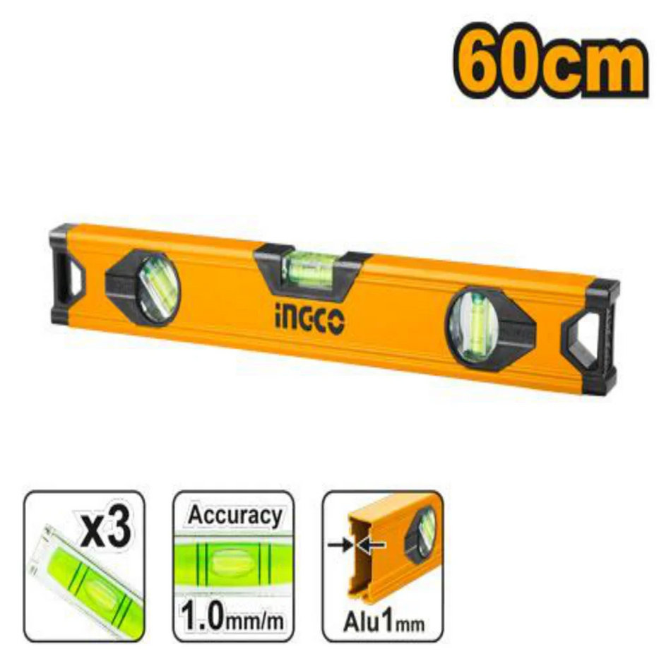 INGCO aluminium spirit level 600mm HSL18060 – lightweight level for accurate alignment