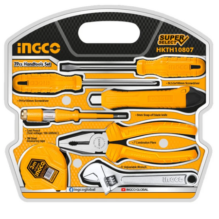 INGCO 7-piece household hand tool set HKTH10807 – essential home hand tools set
