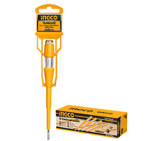 INGCO HSDT1908 voltage test pencil 100–500V AC (190mm) – mains voltage tester screwdriver