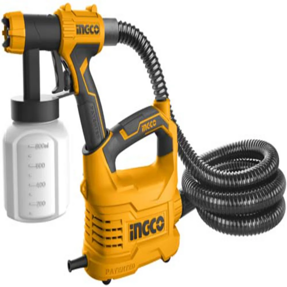 INGCO 220–240V HVLP electric spray gun SPG5008E – corded paint sprayer for smooth finishes