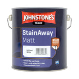 Johnstones StainAway Matt paint can on a white background