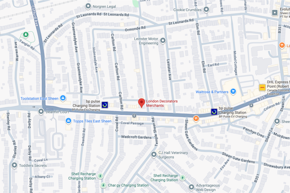 Map of the Richmond area with a pin showing LDM Richmond branch on Upper Richmond Road