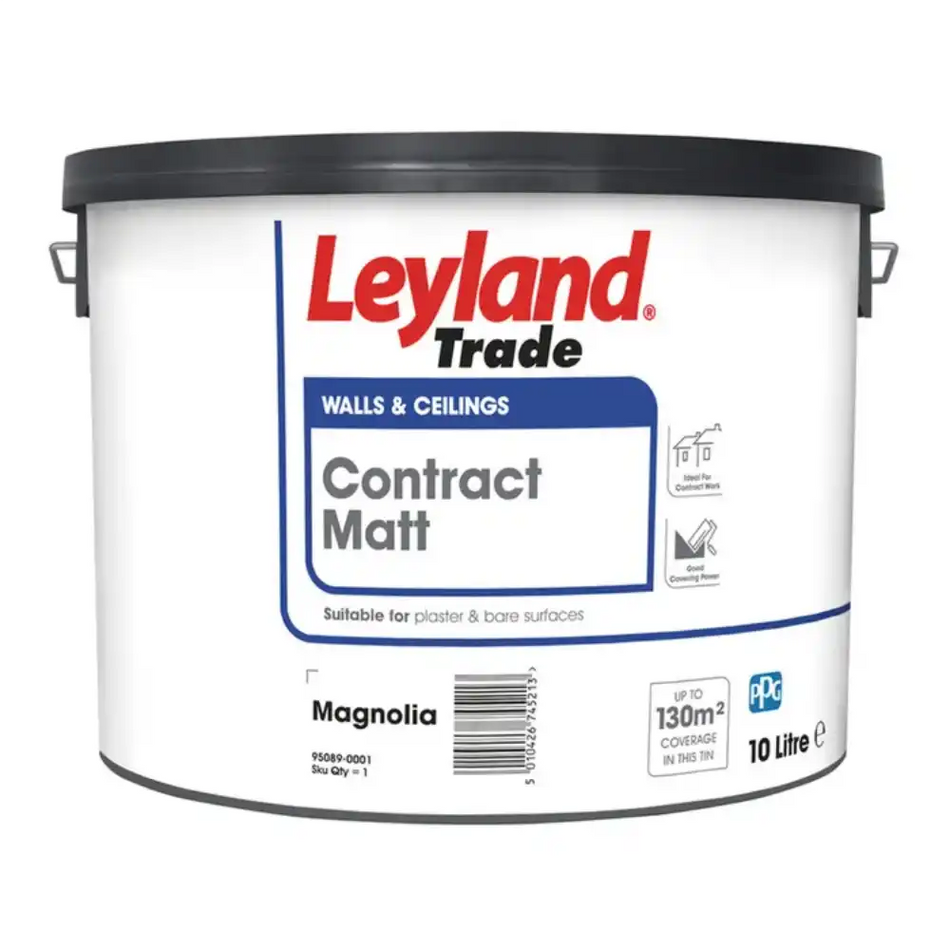 Leyland Contract Matt Magnolia 10L – contract matt emulsion paint for interior walls and ceilings 