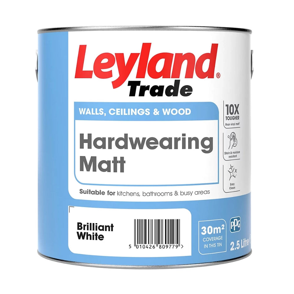 Leyland Hardwearing Matt Brilliant White
