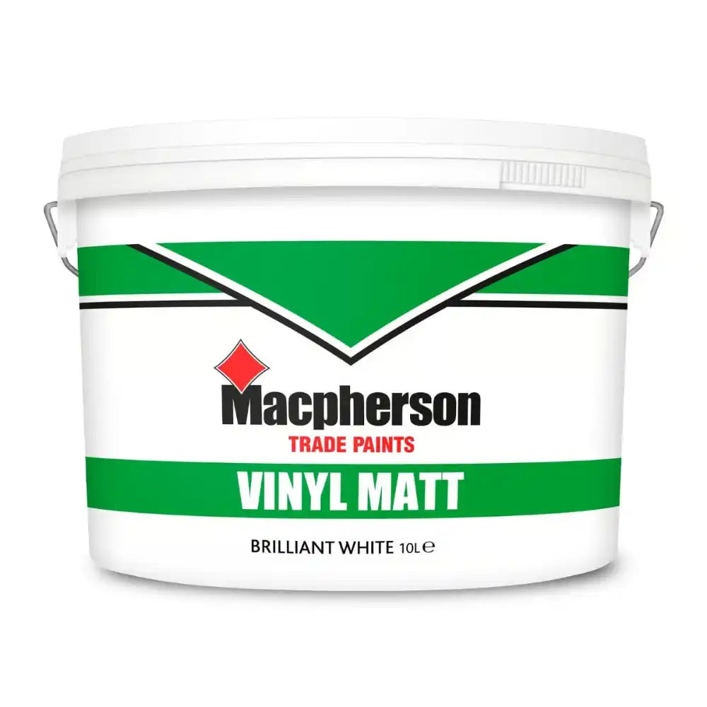 Macpherson Vinyl Matt Brilliant White 10L – interior matt emulsion paint for walls and ceilings