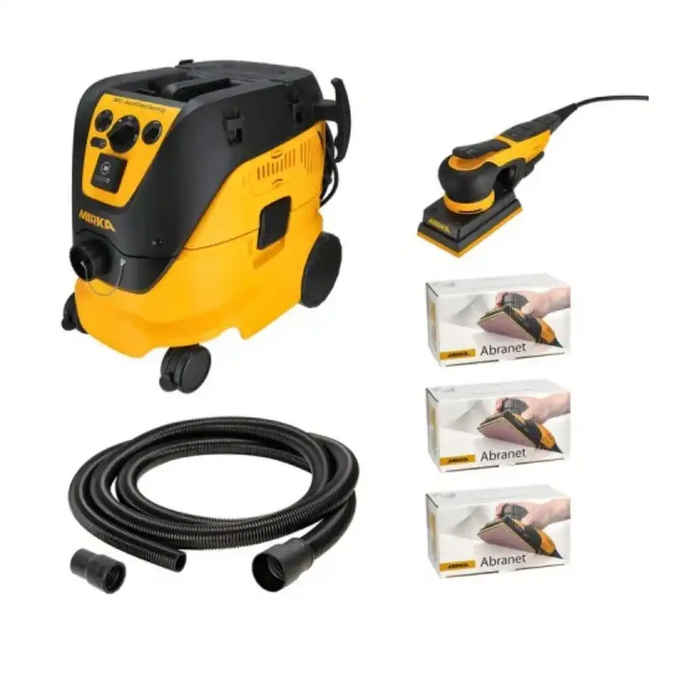 Mirka DEOS II 353 81×133mm + 1230M AFC Dust Extractor 230V Deco Solution Kit