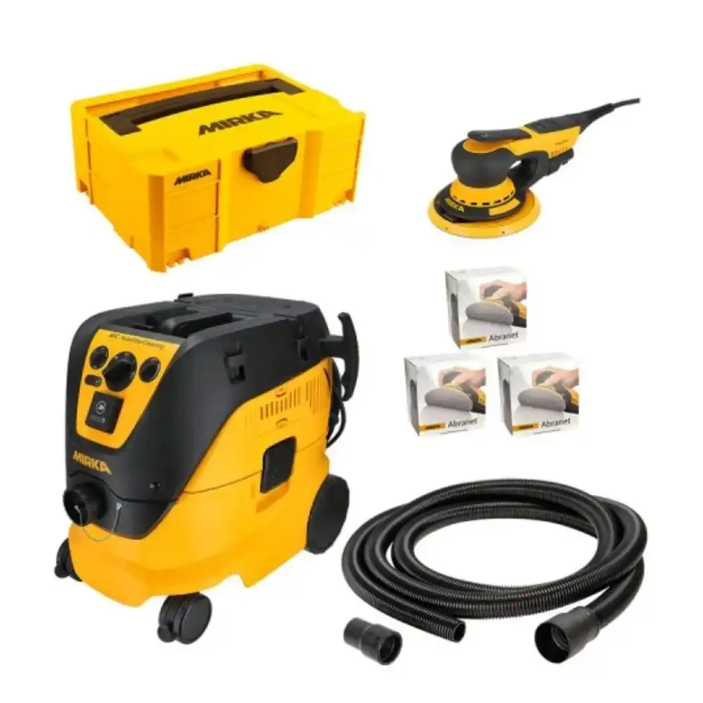 Mirka DEROS II 5650 with 1230M AFC dust extractor 230V – deco solution sanding kit with vacuum